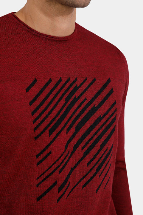 Regular Fit Pullover Dark Red