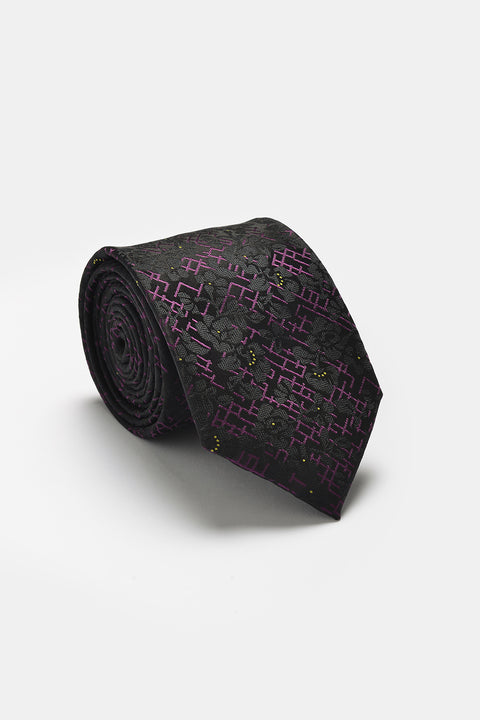 Jacquard Tie 7 cm Black
