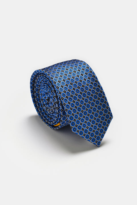 Jacquard Tie 6 cm Blue