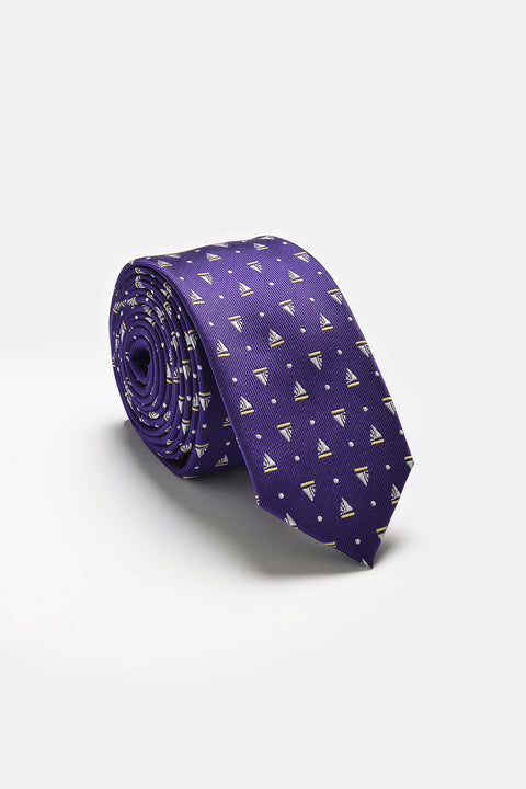 Jacquard Tie 6 cm Purple