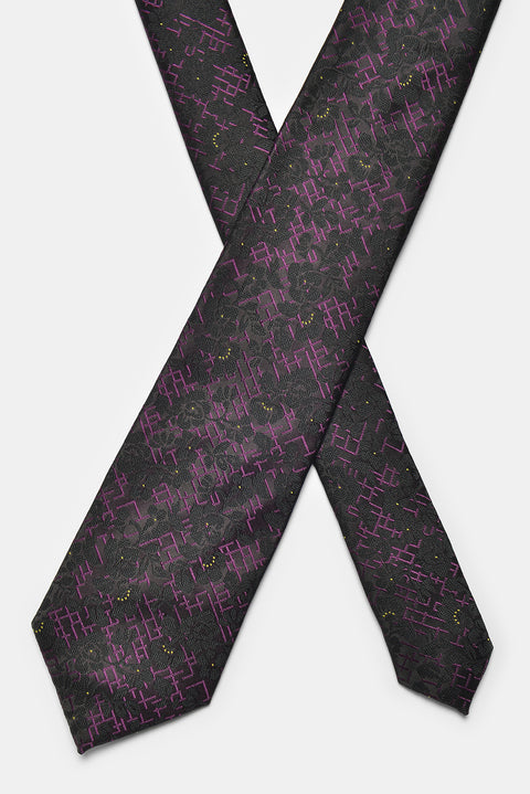 Jacquard Tie 7 cm Black