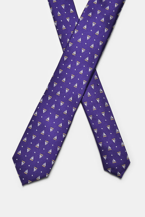 Jacquard Tie 6 cm Purple