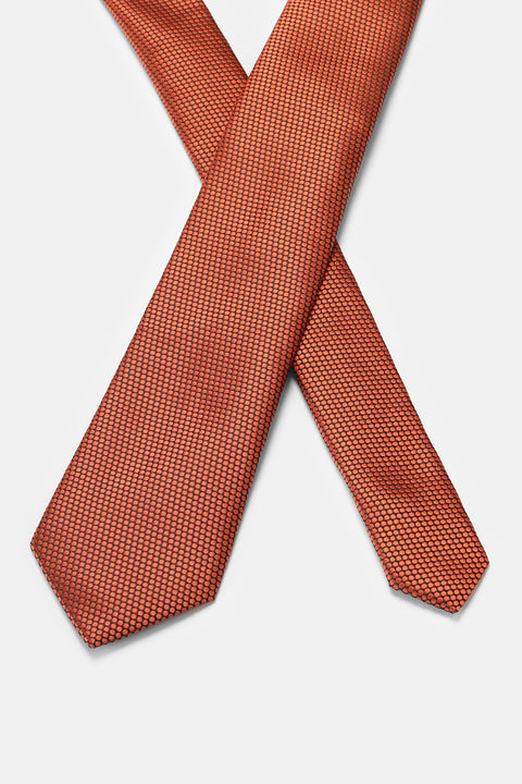 Jacquard Tie 7 cm Orange