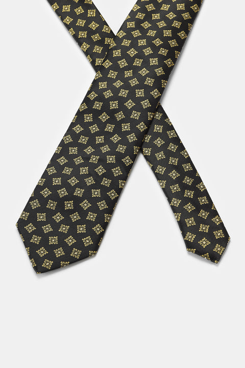Jacquard Tie 7 cm Black