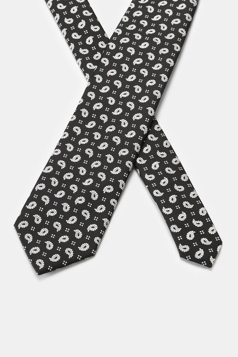 Jacquard Tie 7 cm Black