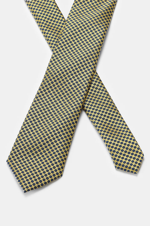 Jacquard Tie 7 cm Yellow