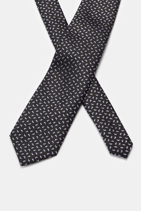 Jacquard Tie 7 cm Black