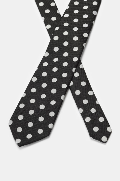 Jacquard Tie 7 cm Black