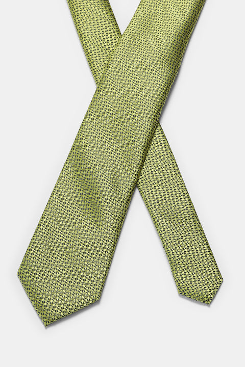 Jacquard Tie 7 cm Light Green