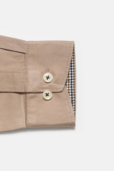 Semi Classic Shirt Slim Fit 100% Cotton Beige