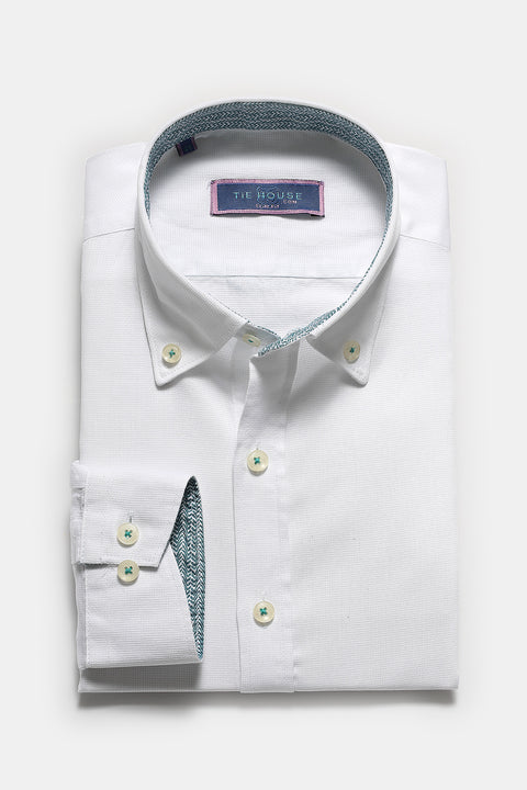 Semi Casual Shirt Slim Fit 100% Cotton White