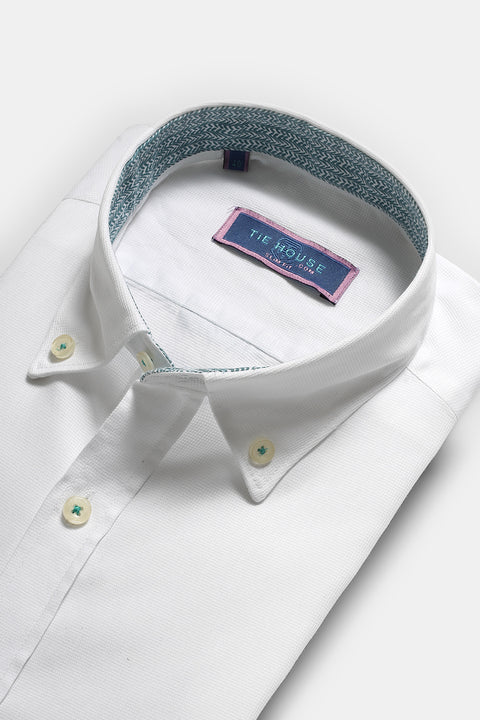 Semi Casual Shirt Slim Fit 100% Cotton White
