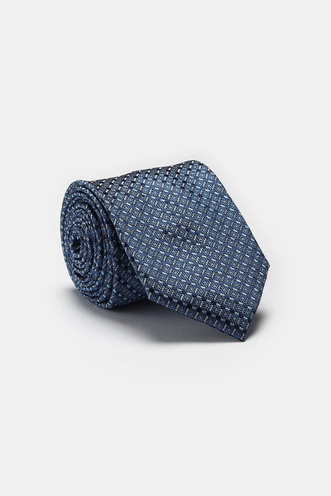 Jacquard Tie 7 cm Blue