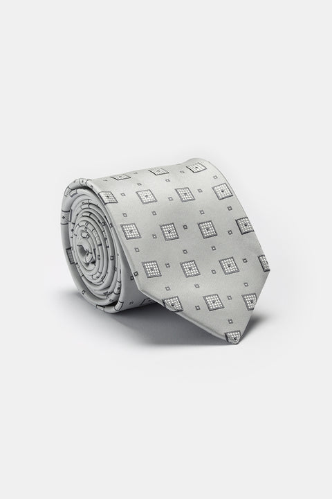 Jacquard Tie 7 cm Gray