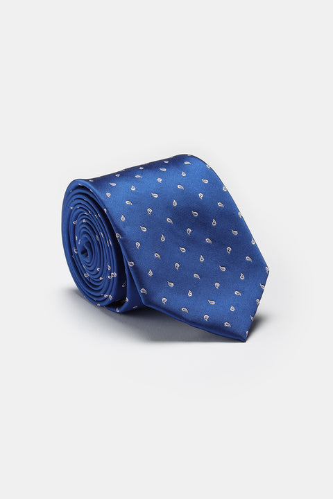 Jacquard Tie 7 cm Blue