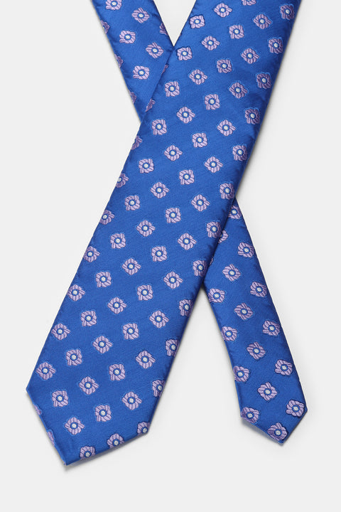 Jacquard Tie 7 cm Blue