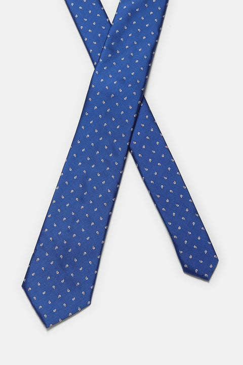 Jacquard Tie 7 cm Blue