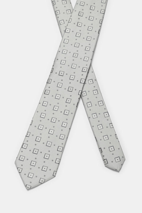 Jacquard Tie 7 cm Gray