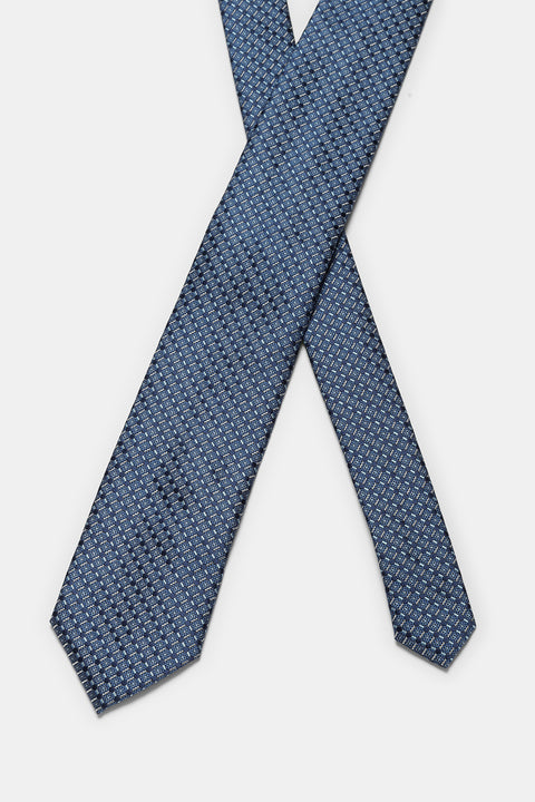 Jacquard Tie 7 cm Blue