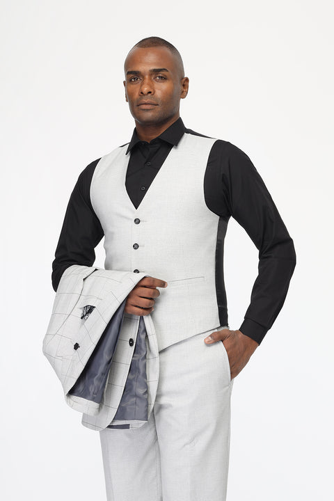 Slim Fit Suit Light Gray