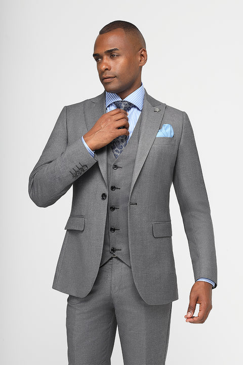 Slim Fit Suit Gray
