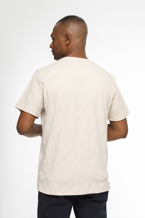 Regular Fit Round T-Shirt Beige