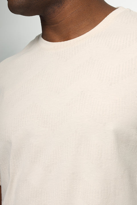 Regular Fit Round T-Shirt Beige