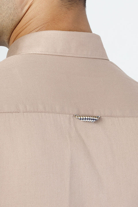 Semi Classic Shirt Slim Fit 100% Cotton Beige