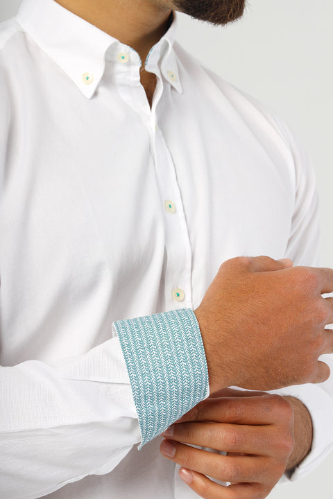 Semi Casual Shirt Slim Fit 100% Cotton White