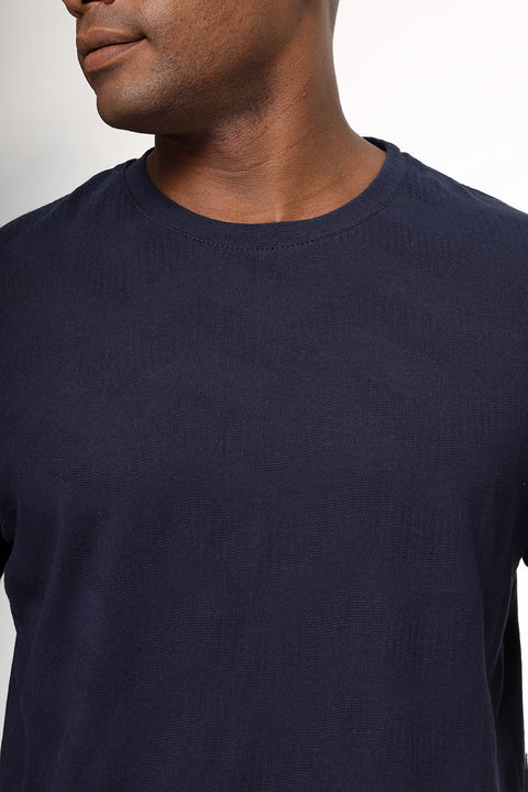 Regular Fit Round T-Shirt Dark Blue
