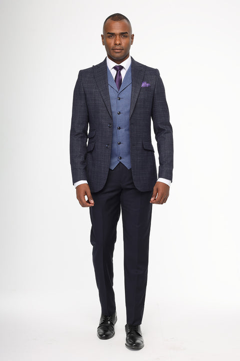 Slim Fit Suit Dark Blue