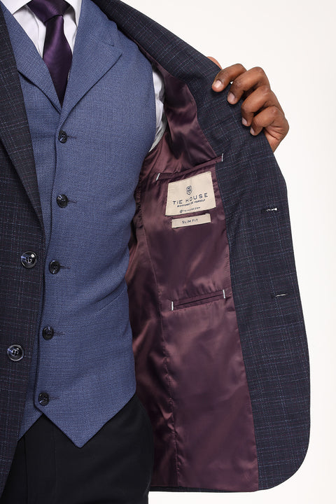 Slim Fit Suit Dark Blue
