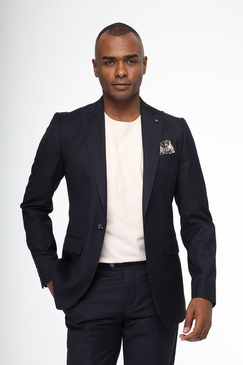 Slim Fit Suit Dark Blue