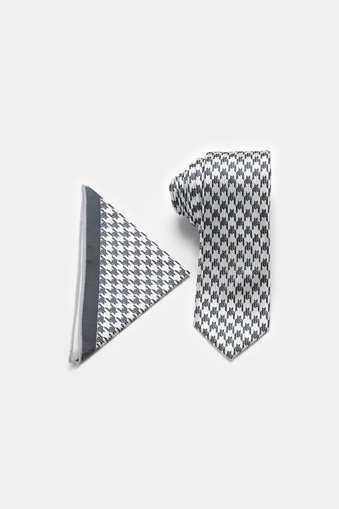 Jacquard Tie 7 cm Gray