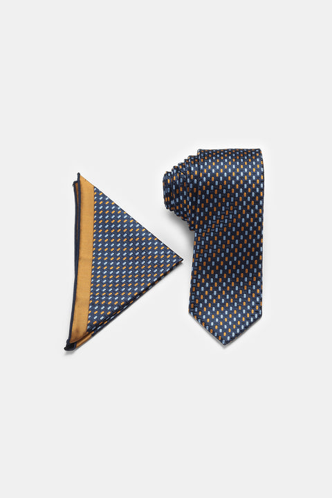 Jacquard Tie 7 cm Dark Blue
