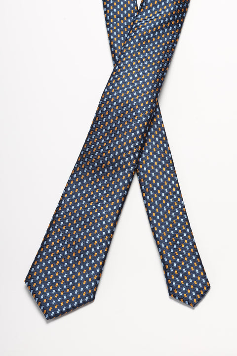 Jacquard Tie 7 cm Dark Blue