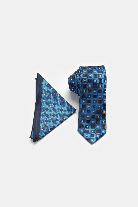 Jacquard Tie 7 cm Dark Blue
