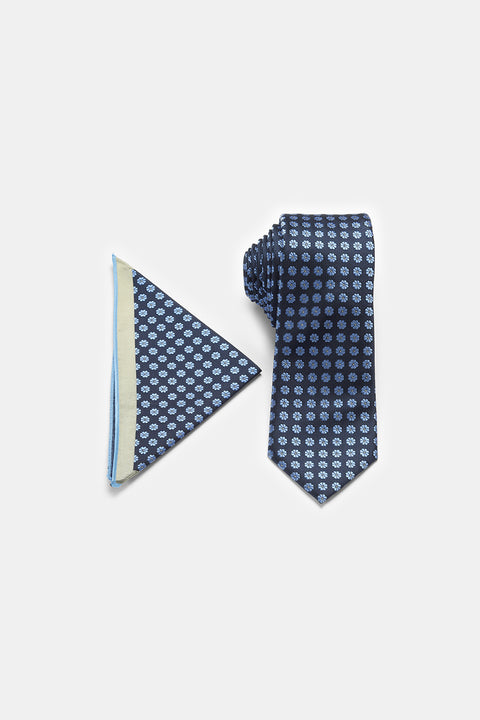Jacquard Tie 7 cm Dark Blue