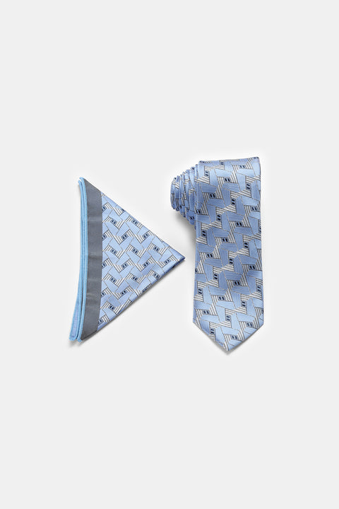 Jacquard Tie 7 cm Light Blue