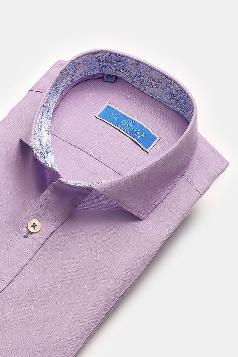 Semi Classic Shirt Slim Fit 100% Cotton Purple