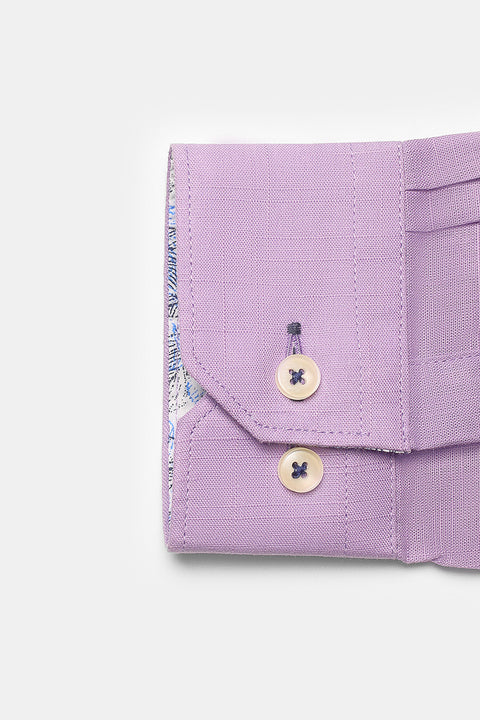 Semi Classic Shirt Slim Fit 100% Cotton Purple
