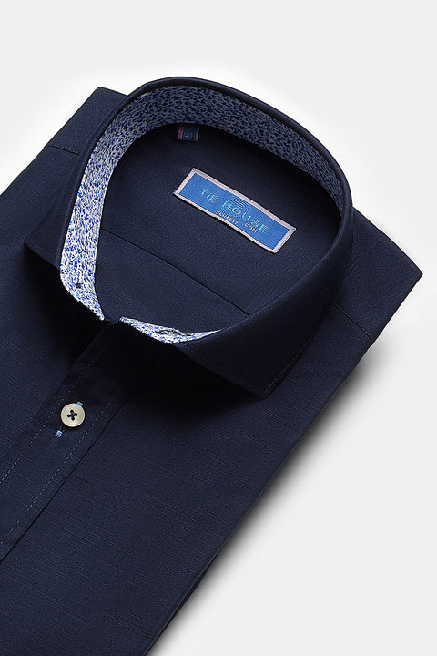Semi Classic Shirt Slim Fit 100% Cotton Dark Blue