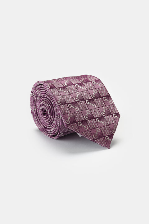 Jacquard Tie 7 cm Pink