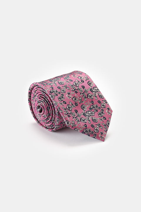 Jacquard Tie 7 cm Pink