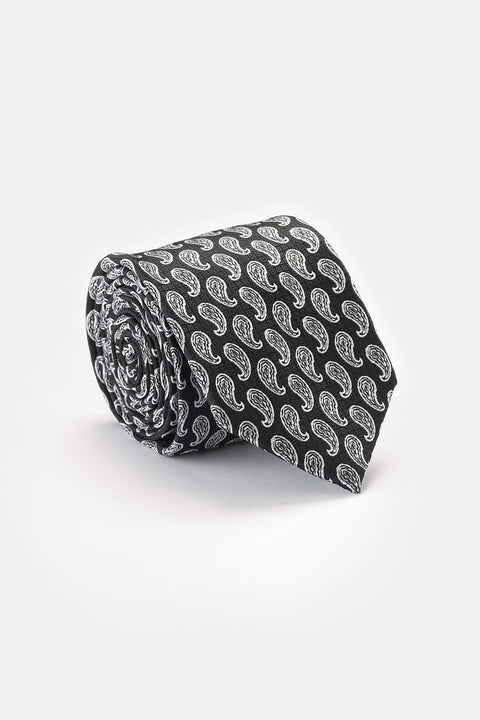 Jacquard Tie 7 cm Black