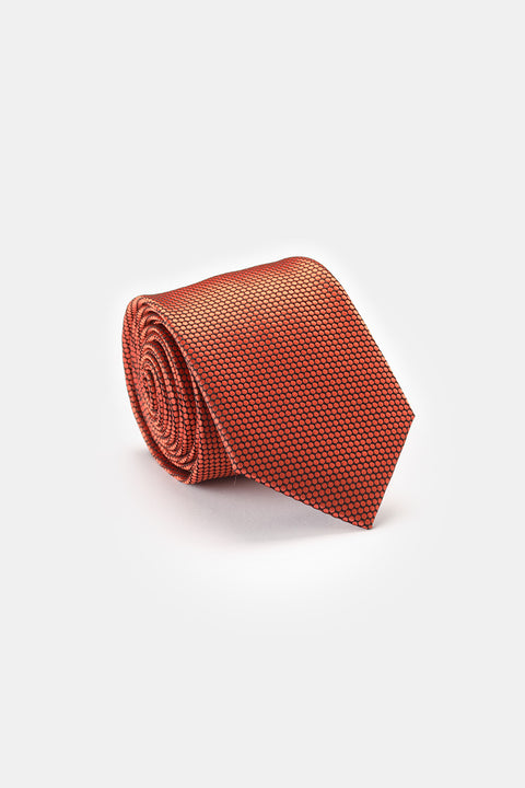 Jacquard Tie 7 cm Orange