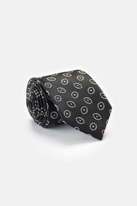 Jacquard Tie 7 cm Black
