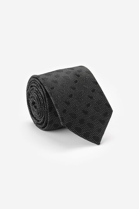 Jacquard Tie 7 cm Black