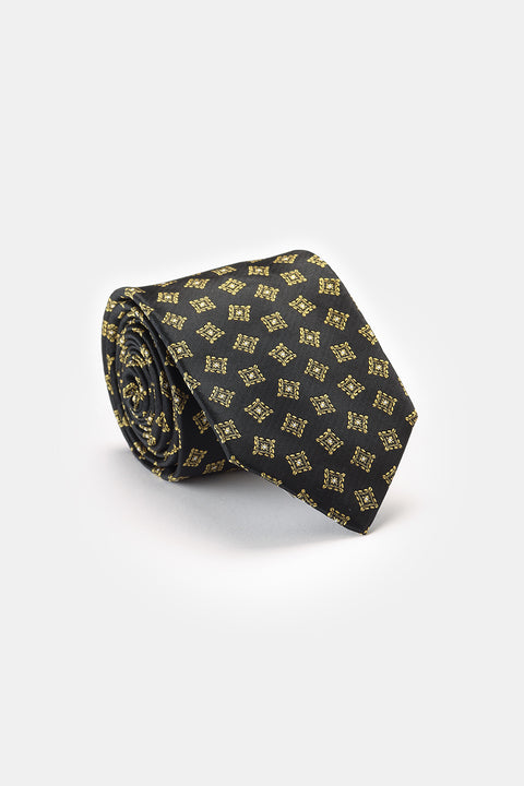 Jacquard Tie 7 cm Black