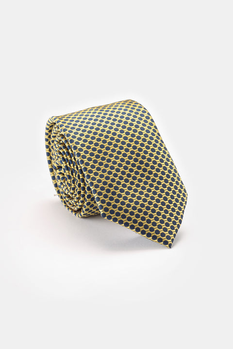 Jacquard Tie 7 cm Yellow